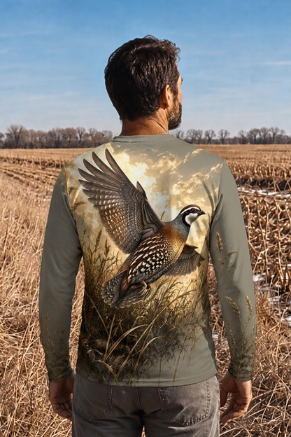 Performance Hunting Long Sleeve - Golden Field Quail Burst - ULS483K image 2