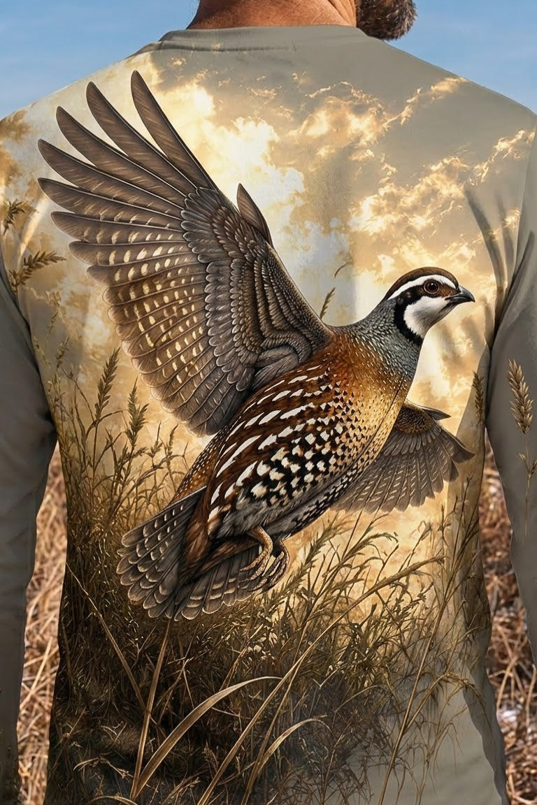 Performance Hunting Long Sleeve - Golden Field Quail Burst - ULS483K image 4