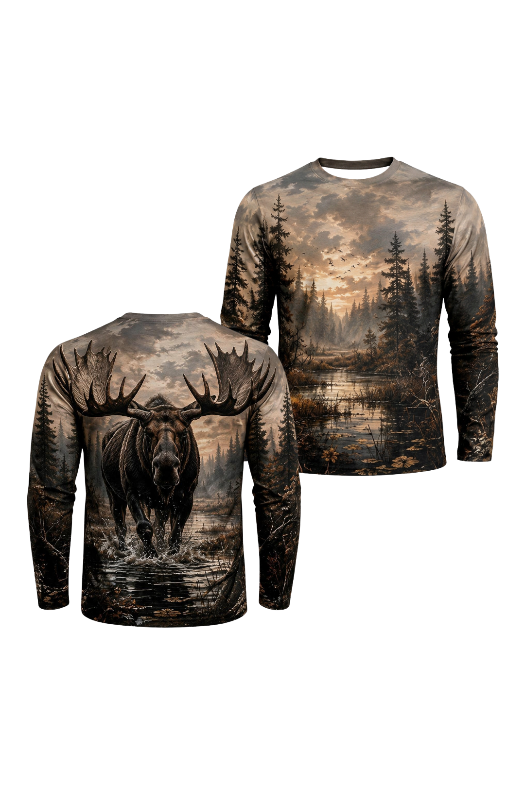 Performance Hunting Long Sleeve - Twilight Marsh Moose Charge - ULS490K image 1