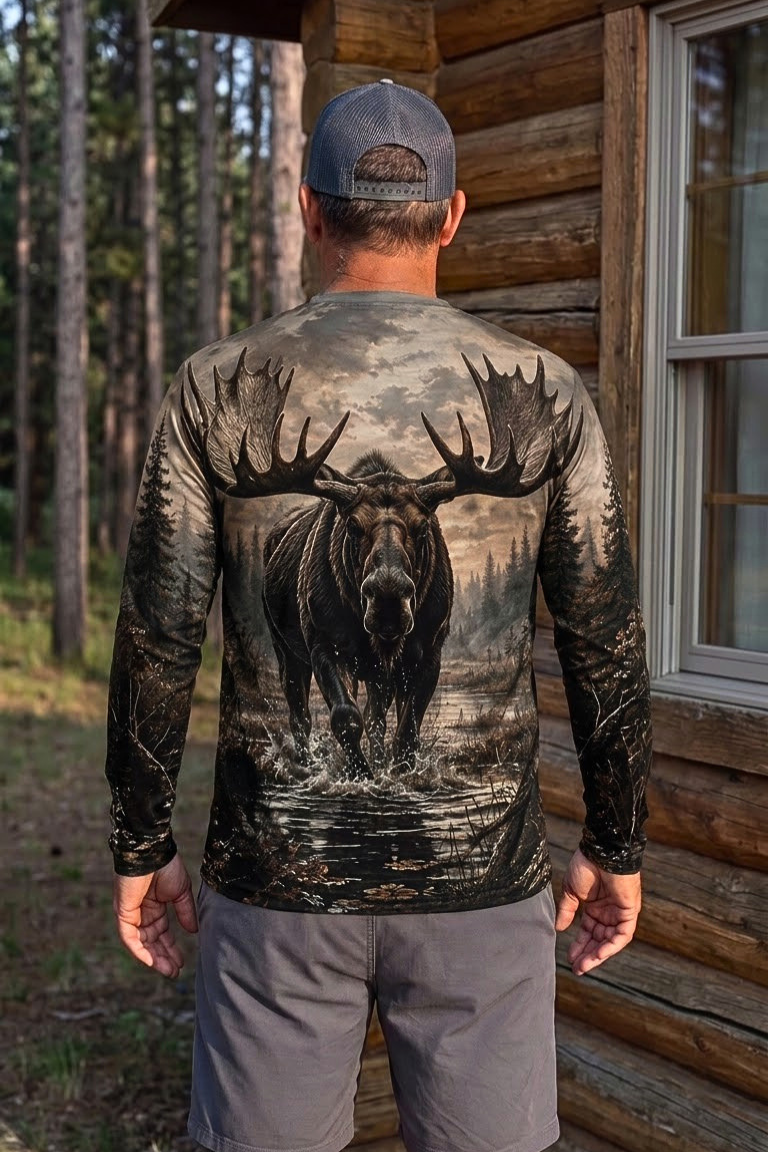 Performance Hunting Long Sleeve - Twilight Marsh Moose Charge - ULS490K image 2