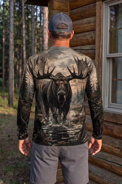 Performance Hunting Long Sleeve - Twilight Marsh Moose Charge - ULS490K image 2