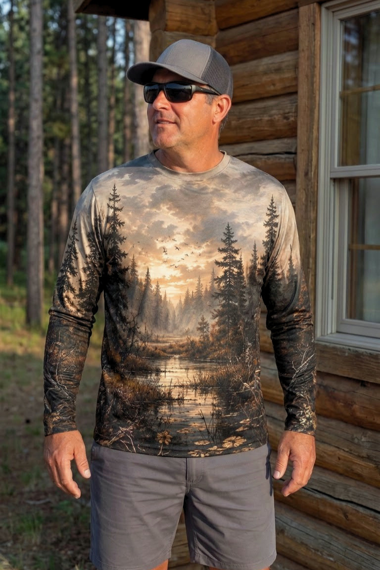 Performance Hunting Long Sleeve - Twilight Marsh Moose Charge - ULS490K image 3