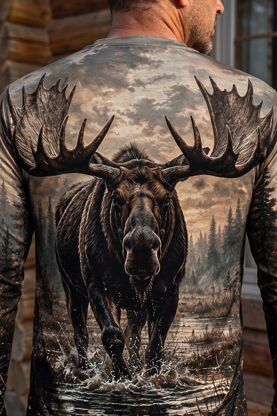 Performance Hunting Long Sleeve - Twilight Marsh Moose Charge - ULS490K image 4