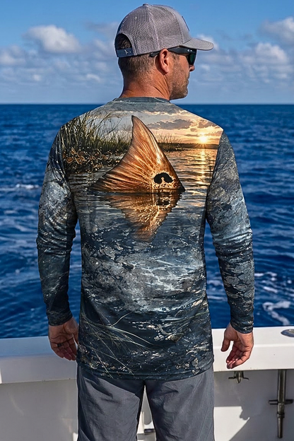 Performance Fishing Long Sleeve - Twilight Marsh Tailing Redfish - ULS491K image 2