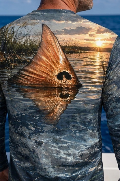 Performance Fishing Long Sleeve - Twilight Marsh Tailing Redfish - ULS491K image 4