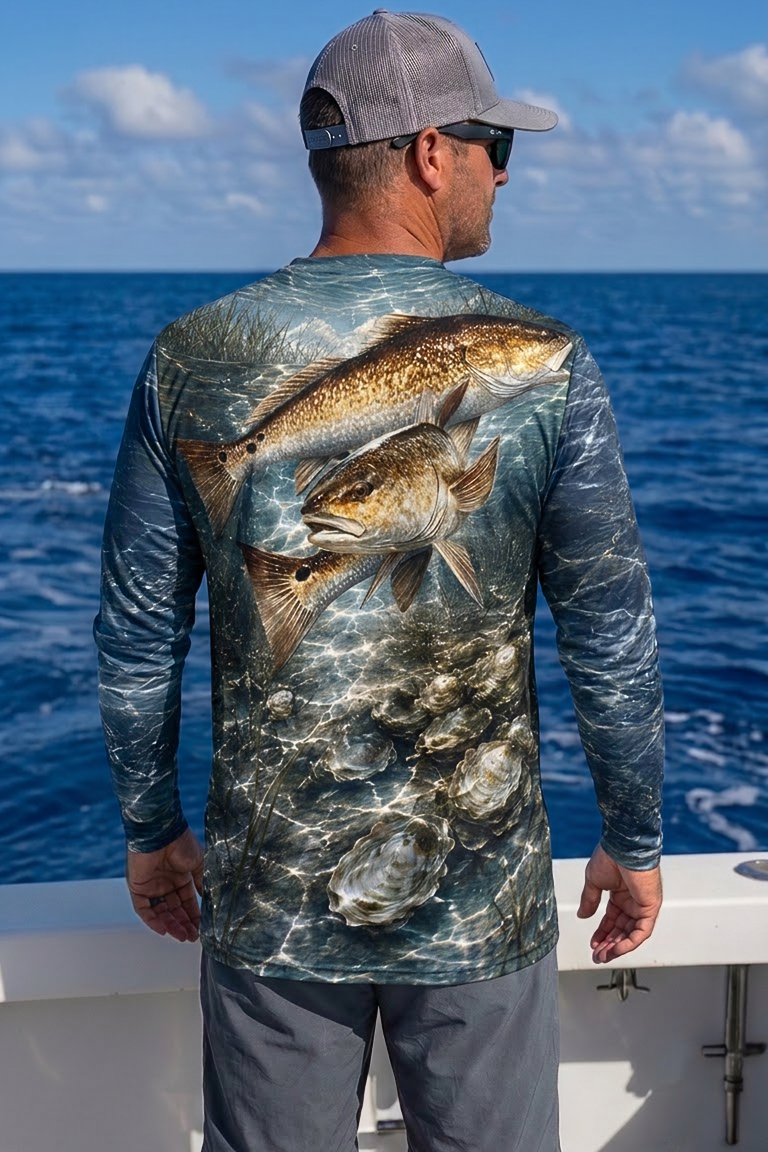 Performance Fishing Long Sleeve - Oyster Reef Redfish Duo - ULS493K image 2