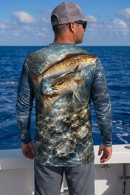 Performance Fishing Long Sleeve - Oyster Reef Redfish Duo - ULS493K image 2