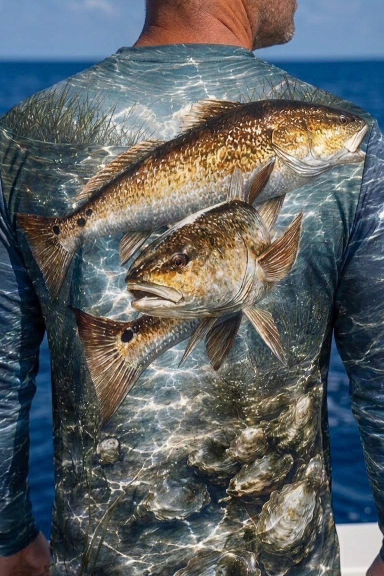 Performance Fishing Long Sleeve - Oyster Reef Redfish Duo - ULS493K image 4