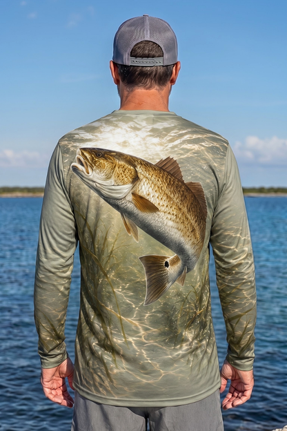Performance Fishing Long Sleeve - Shallow Grass Redfish Strike - ULS494K image 2