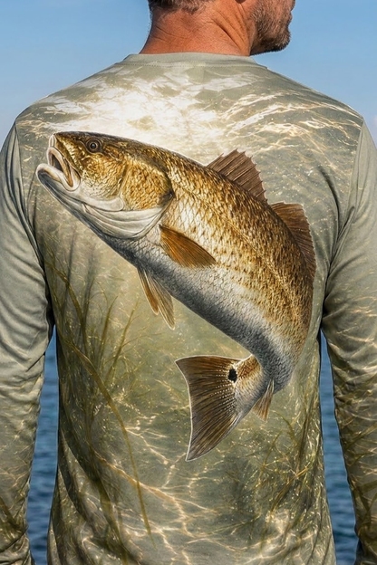 Performance Fishing Long Sleeve - Shallow Grass Redfish Strike - ULS494K image 4