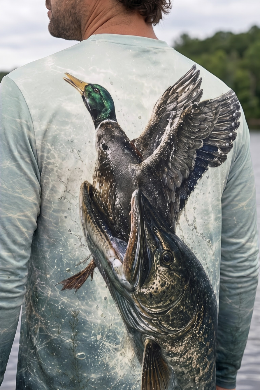 Performance Fishing Long Sleeve - Crystal Water Musky Mallard Breach - ULS496K image 4