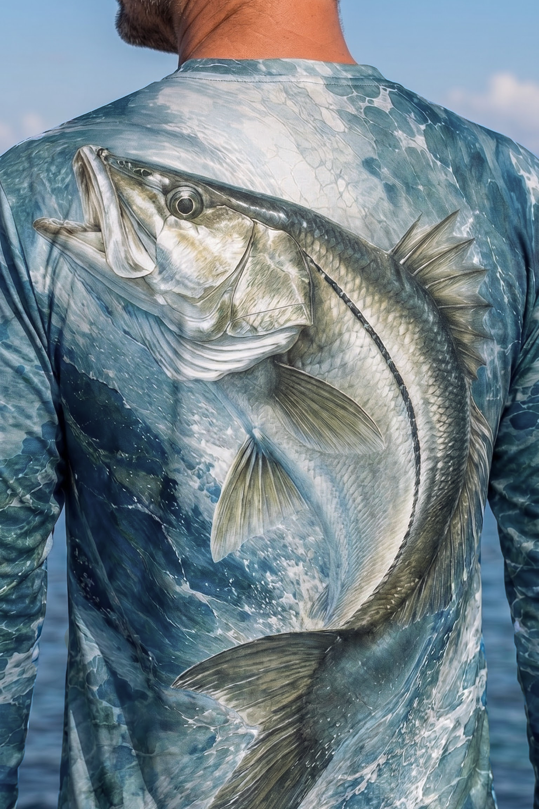 Performance Fishing Long Sleeve - Turbulent Blue Snook Surge - ULS499K image 4
