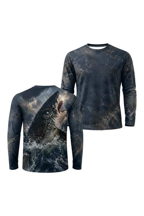 Performance Fishing Long Sleeve - Dark Storm Shark Breach - ULS503K image 1