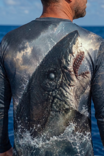 Performance Fishing Long Sleeve - Dark Storm Shark Breach - ULS503K image 4