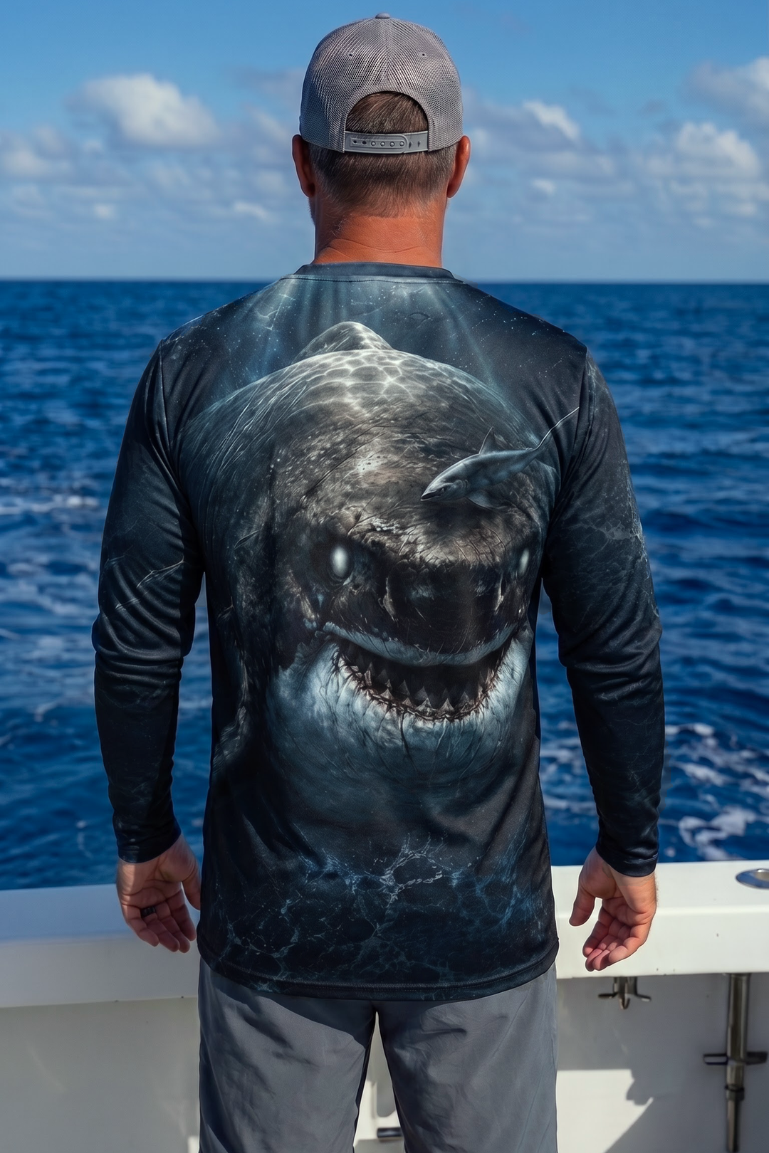 Performance Fishing Long Sleeve - Abyssal Megalodon Rise - ULS504K image 2