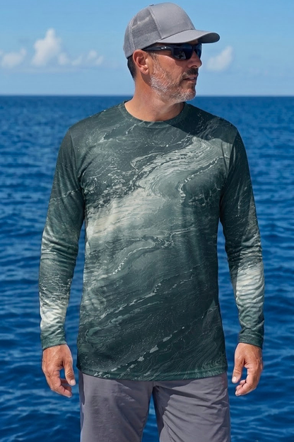 Performance Fishing Long Sleeve - Deep Swirl Striped Bass Breach - ULS505K image 3