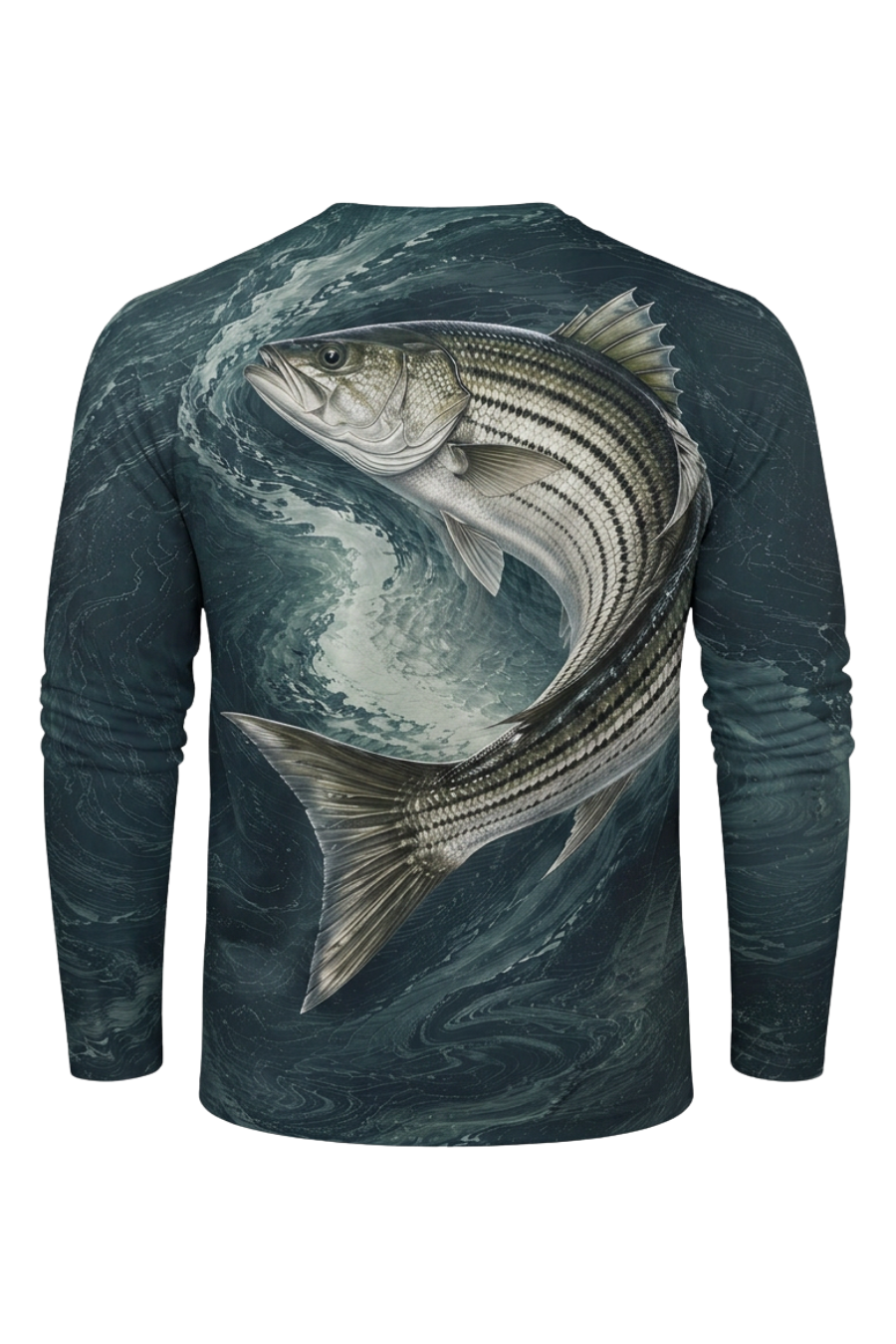 Performance Fishing Long Sleeve - Deep Swirl Striped Bass Breach - ULS505K image 5