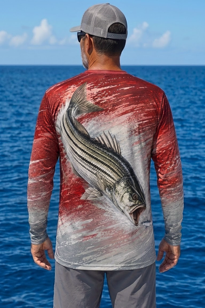 Performance Fishing Long Sleeve - Crimson Tide Striped Bass Strike - ULS506K image 2