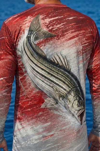 Performance Fishing Long Sleeve - Crimson Tide Striped Bass Strike - ULS506K image 4