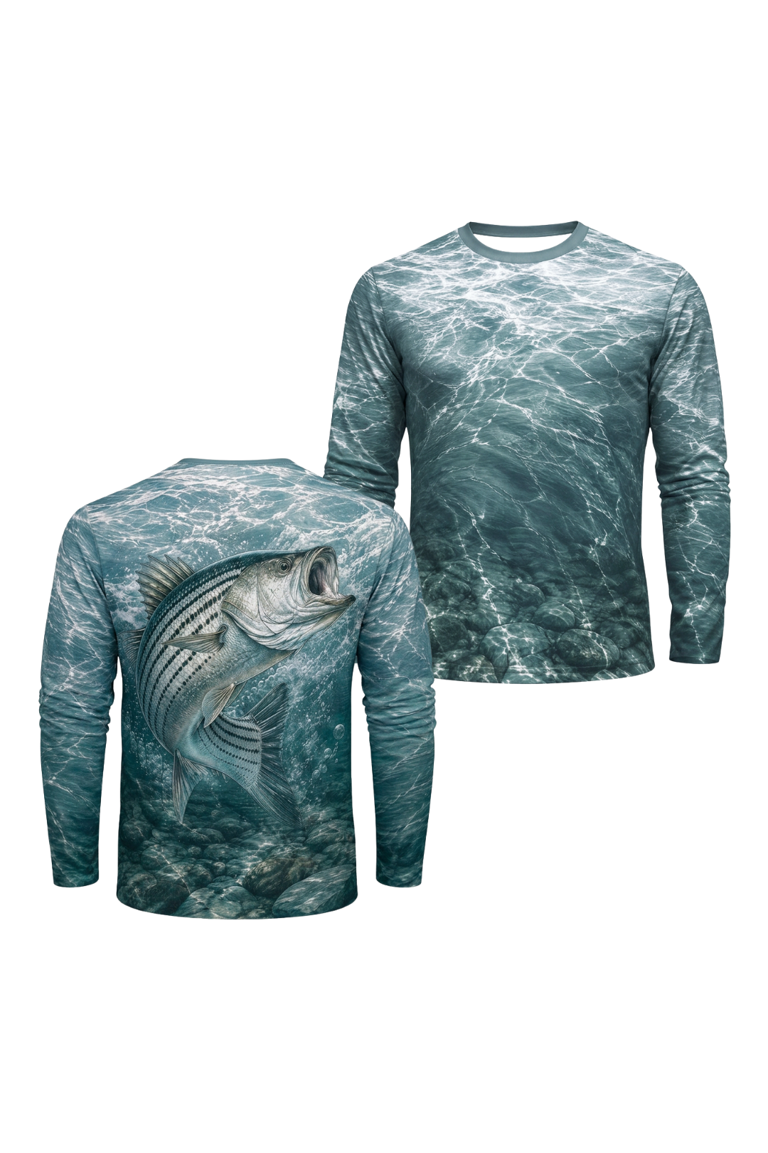 Performance Fishing Long Sleeve - Rocky Water Striped Bass Strike - ULS507K image 1