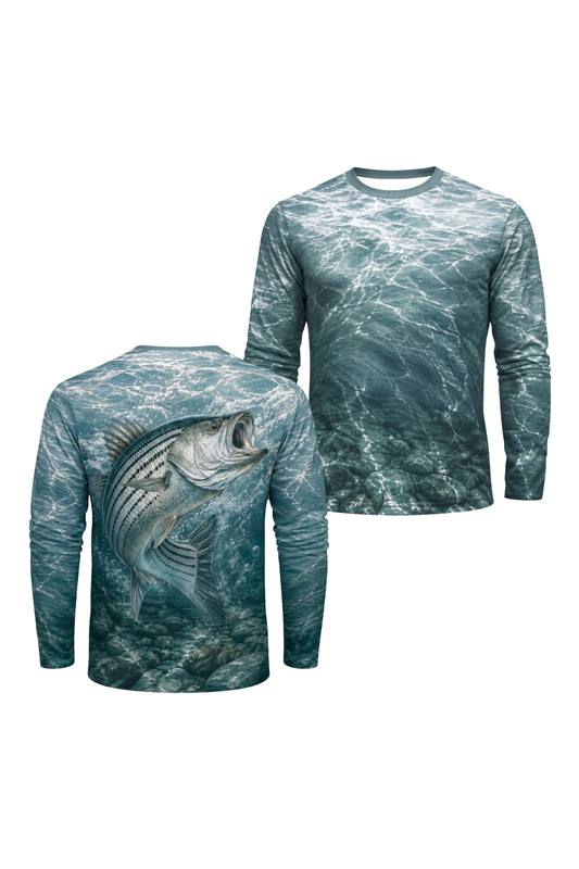 Performance Fishing Long Sleeve - Rocky Water Striped Bass Strike - ULS507K image 1
