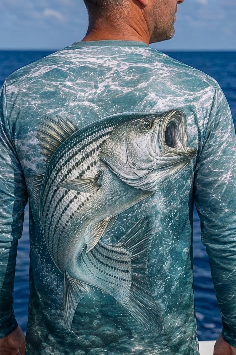 Performance Fishing Long Sleeve - Rocky Water Striped Bass Strike - ULS507K image 4