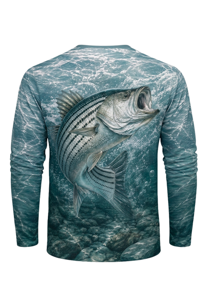 Performance Fishing Long Sleeve - Rocky Water Striped Bass Strike - ULS507K image 5