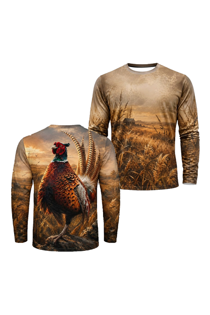 Performance Hunting Long Sleeve - Golden Prairie Pheasant Rise - ULS508K image 1