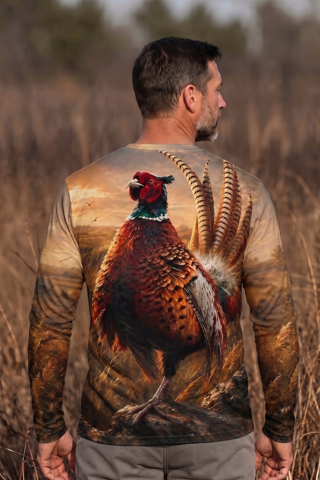 Performance Hunting Long Sleeve - Golden Prairie Pheasant Rise - ULS508K image 2
