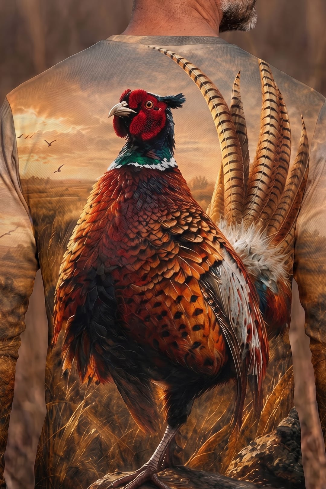 Performance Hunting Long Sleeve - Golden Prairie Pheasant Rise - ULS508K image 4