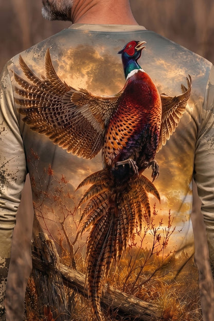Performance Hunting Long Sleeve - Autumn Prairie Pheasant Flight - ULS509K image 4