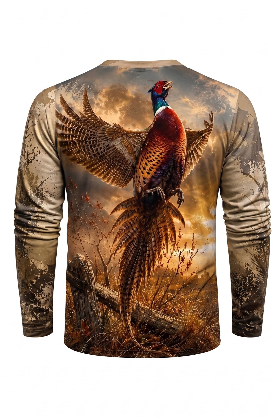 Performance Hunting Long Sleeve - Autumn Prairie Pheasant Flight - ULS509K image 5