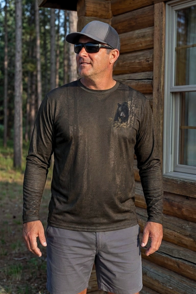 Performance Hunting Long Sleeve - Deep Timber Bear Stand - ULS518K image 3