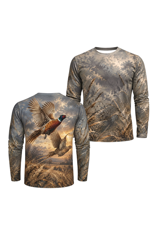 Performance Hunting Long Sleeve - Prairie Ember Pheasant Flight - ULS523K image 1