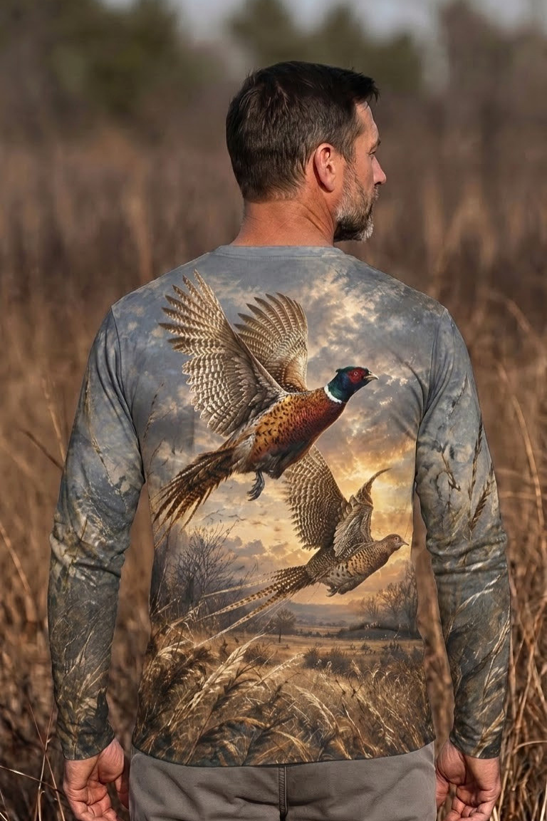 Performance Hunting Long Sleeve - Prairie Ember Pheasant Flight - ULS523K image 2