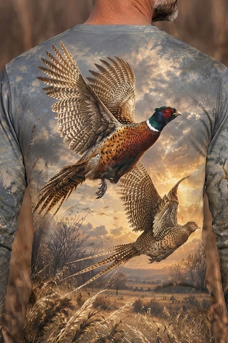 Performance Hunting Long Sleeve - Prairie Ember Pheasant Flight - ULS523K image 4