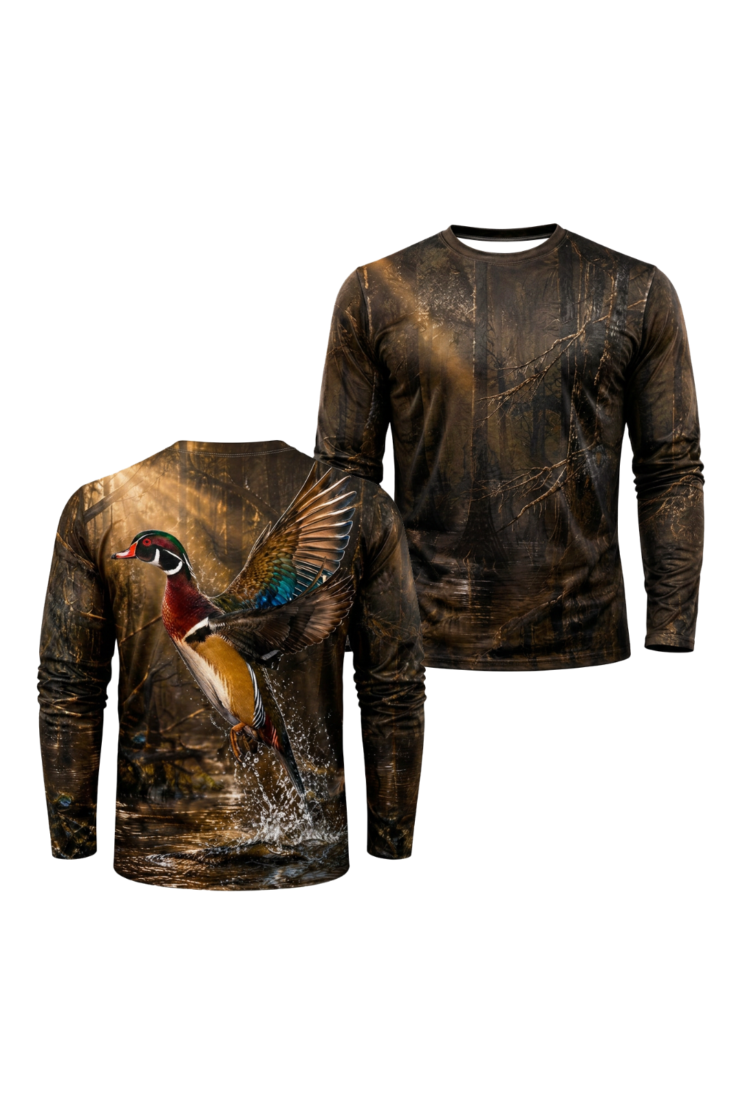 Performance Hunting Long Sleeve - Golden Timber Wood Duck Takeoff - ULS525K image 1
