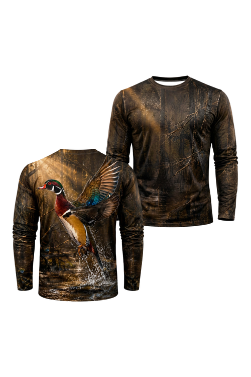 Performance Hunting Long Sleeve - Golden Timber Wood Duck Takeoff - ULS525K image 1
