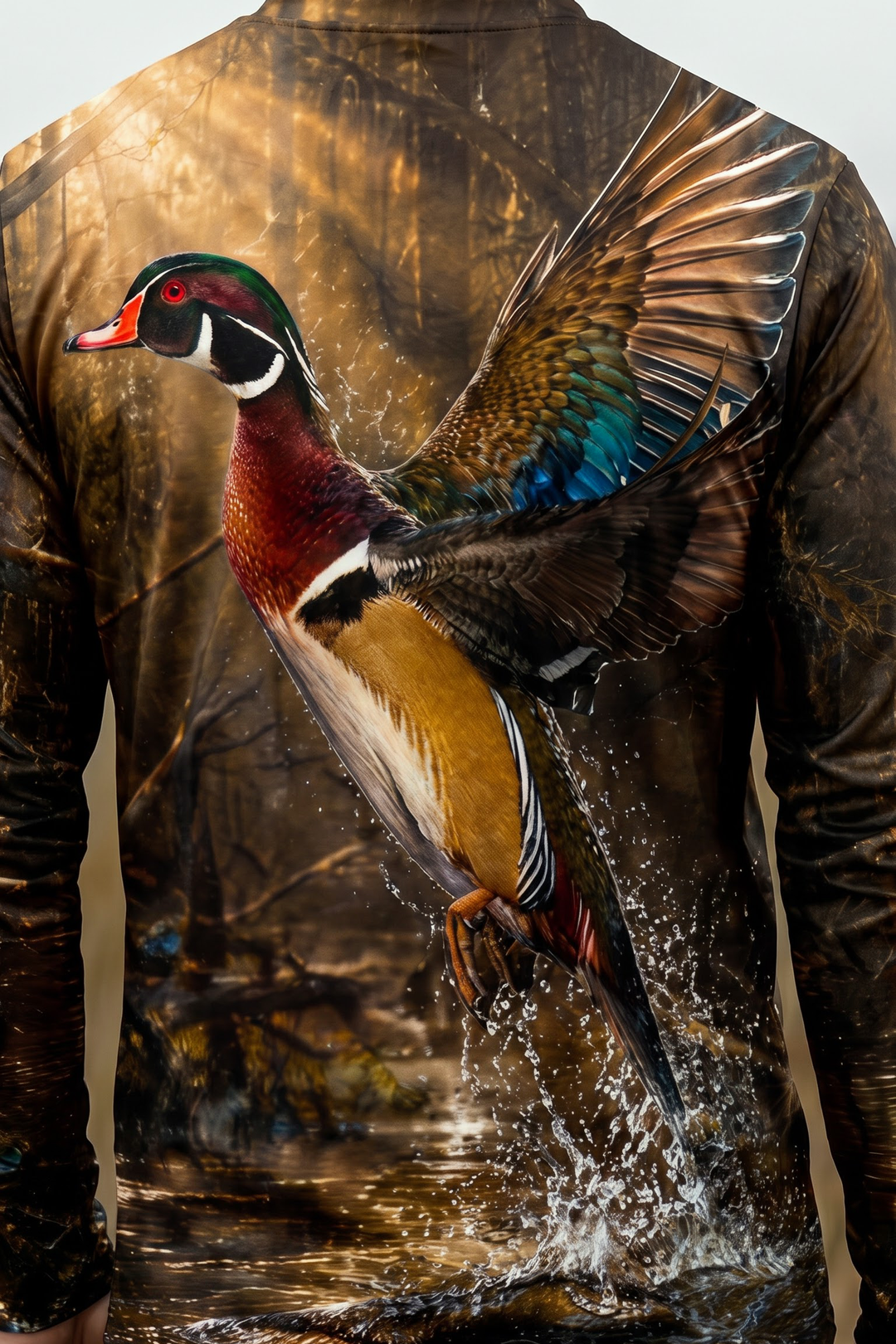 Performance Hunting Long Sleeve - Golden Timber Wood Duck Takeoff - ULS525K image 4