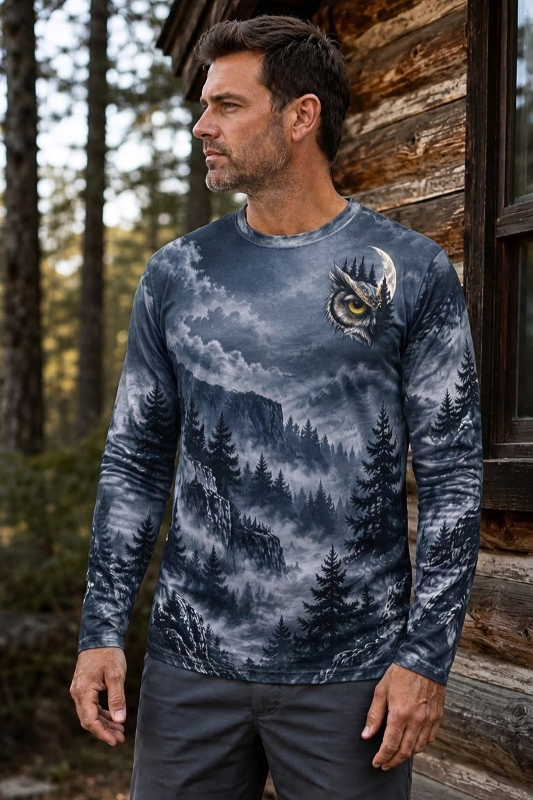 Performance Hunting Long Sleeve - Midnight Horned Owl Vigil - ULS529K image 3