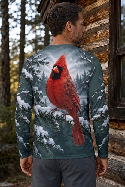 Performance Hunting Long Sleeve - Evergreen Cardinal Snow Perch - ULS536K image 2