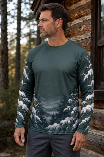 Performance Hunting Long Sleeve - Evergreen Cardinal Snow Perch - ULS536K image 3