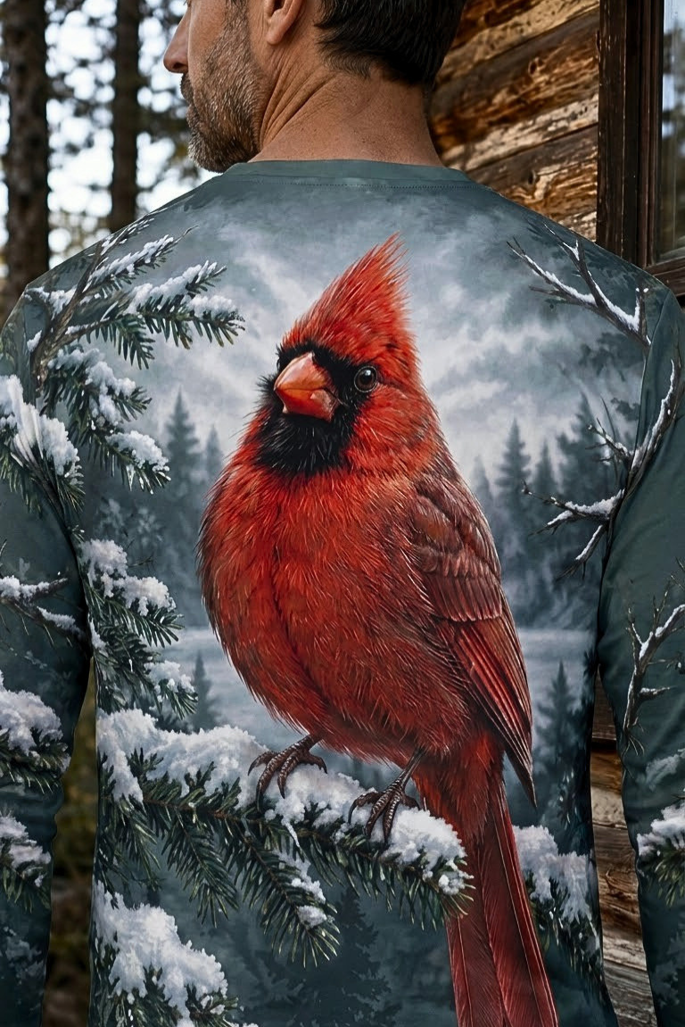 Performance Hunting Long Sleeve - Evergreen Cardinal Snow Perch - ULS536K image 4