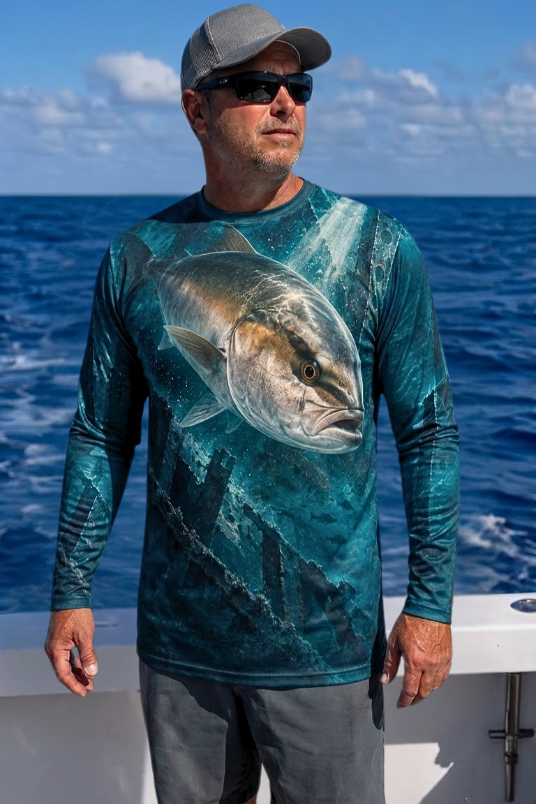 Performance Fishing Long Sleeve - Sunken Wreck Amberjack Titan - ULS537K image 2