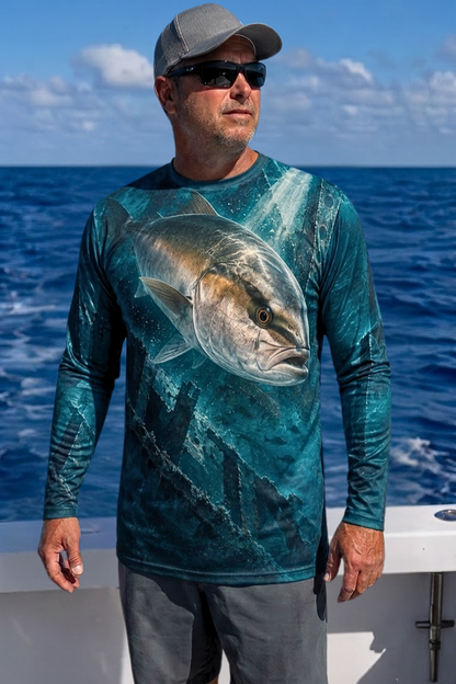 Performance Fishing Long Sleeve - Sunken Wreck Amberjack Titan - ULS537K image 2