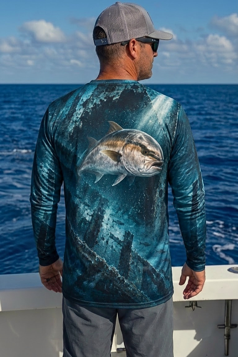Performance Fishing Long Sleeve - Sunken Wreck Amberjack Titan - ULS537K image 3