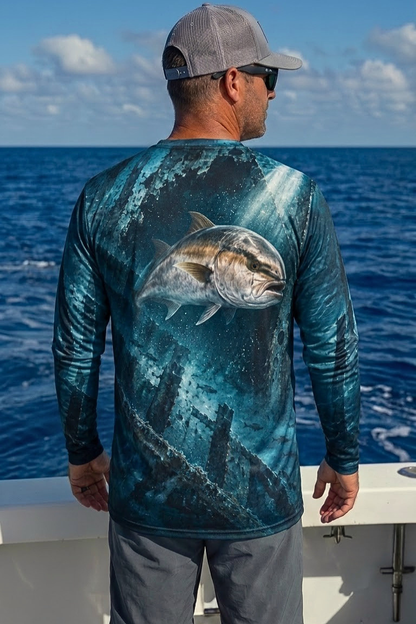 Performance Fishing Long Sleeve - Sunken Wreck Amberjack Titan - ULS537K image 3