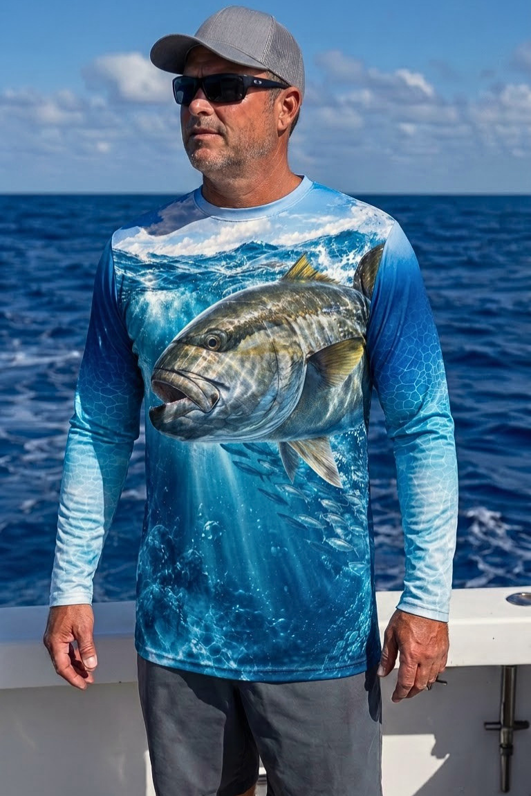 Performance Fishing Long Sleeve - Azure Reef Amberjack Surge - ULS538K image 2