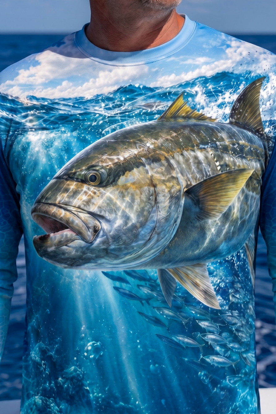 Performance Fishing Long Sleeve - Azure Reef Amberjack Surge - ULS538K image 4