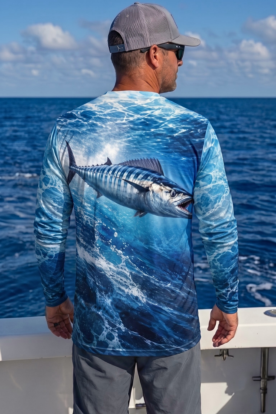 Performance Fishing Long Sleeve - Oceanic Blue Wahoo Charge - ULS540K image 2